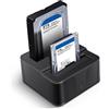 LUIRSAY Docking station per dischi rigidi Dual Bay USB 3.0 in alluminio HDD SSD Dock con clonazione offline per SATA I/II/III, UASP 6Gbps, lettore di schede SD/TF, supporta 2x16TB di memoria