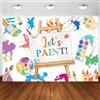 Bovlleetd 3x2m Let's Paint Backdrop Art Graffiti Pittura Della Parete Splatter Colorato Artista Pennelli Pittura Fotografia Sfondo per Bambini Compleanno Party Decor Banner Photo Booth Prop