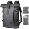 hk Roll Top Backpack per Laptop 15,6 Impermeabile, Zaino Business Espandibile per Uomo e Donna, da Viaggio per Lavoro e Università, 19-28L, Grigio