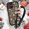 Krdvekm Cover con Cordino per iPhone 11 6,1'' Pupazzo di Natale, Silicone Nero Custodia Aesthetic Christmas Print Femmina Mädchen Modello Disegni Collana Protezione Fotocamera Protettiva Case