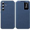 Nshkeji Custodia Intelligente in Pelle per Samsung Galaxy S25 5G [Smart View] Cover Galaxy S25 5G Clear View Flip Pelle in Libro Portafoglio Flip, Carta Fessura, Wallet Custodie S View (Blu)