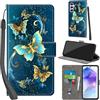 PHINIENLAND Cover per Samsung Galaxy A55 5G PU Pelle Custodia Flip Turquoise