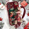 Krdvekm Cover con Cordino per iPhone 11 6,1'' Babbo Natale, Silicone Rosso Custodia Aesthetic Christmas Print Femmina Mädchen Modello Disegni Collana Protezione Fotocamera Protettiva Case