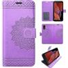 betterfon Samsung Galaxy Xcover 5 Custodia - Custodia a portafoglio per Samsung Galaxy Xcover 5 con funzione leggio [scomparti per carte di credito] per Samsung Galaxy Xcover 5 SM-G525F Mandala viola