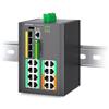 LINOVISION Switch Poe++ Industriale L3 GESTITO, 16 Porte Full Gigabit con 4 Porte Uplink 10G SFP+, Budget Poe Totale di 370W