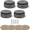 YuanYong Piedini per altoparlante, 4 pezzi, 58 x 22 mm, per altoparlanti, subwoofer, piedini in alluminio con adesivi 3M, viti M4 per audio, altoparlanti, subwoofer, home theater (nero)