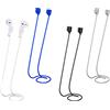 SAVITA 4 Pezzi Cordino Auricolari, Cordino per Auricolari Bluetooth Colorato Silicio Morbido Corda Anti Smarrimento Auricolari Compatibile con Airpods PRO 3/2/1 (Nero, Bianco, Grigio, Blu)