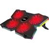 Offgridtec K25 Pro, supporto ventilato con 4 ventole silenziose a 1100 giri/min, 2 porte USB, regolabile in altezza, design ergonomico per console da gioco e computer portatili, rosso
