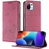 XINYEXIN Custodia per Xiaomi Mi 11 Lite 4G 5G / 11 Lite 5G NE, Cover a Libro in Pelle PU con Blocco RFID, Slot per Carte, Supporto, Protezione Completa Antiurto - Rosso