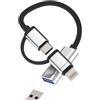 WASRUYI Adattatore USB(2 in 1)per Lightning USB C a USB-A OTG 3.0 cavo Chiavetta per iPhone16 15 14 Lettore Schede adattatori Macbook Connettore Fotocamera Convertitore Tablet trasferire Dati Android Splitter