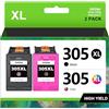 Glliter Cartucce 305XL 305 per HP 305 XL compatibili con HP Deskjet 2820e 2800e 4220e per HP Envy 6000 6020 6020e 6032e 6420e 6432e cartucce (nero, colore)