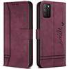 Bravoday Cover per Xiaomi Poco M3 / Redimi 9T / Redimi 9 Power, Flip Custodia in Pelle PU Portafoglio Custodia per Xiaomi Poco M3 / Redimi 9T / Redimi 9 Power, con Slot per Schede, Vino Rosso