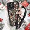 Krdvekm Cover con Cordino per iPhone 16 Pro 6,3'' Pupazzo di Natale, Silicone Nero Custodia Aesthetic Christmas Print Femmina Mädchen Modello Disegni Collana Protezione Fotocamera Protettiva Case