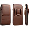 Jlyifan Custodia per cellulare in pelle PU con clip da cintura per iPhone 15 14 Plus iPhone 15 14 13 12 11 Pro Max Samsung Galaxy A54 A53 A32 A33 S24+ S23 FE S23+ S22+ (Marrone, L)