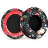 Sodorous Solo3 - Cuscinetti auricolari di ricambio per cuffie Beats Solo 2 e Solo 3 Wireless On-Ear, cuscinetti auricolari in memory foam con morbida pelle proteica (nero floreale)