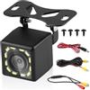 Amztour Telecamera Retromarcia 720P 12V IP68 Impermeabile Telecamera Posteriore Auto con Visione Notturna 12 LED per Auto, Camion, SUV, Camper, Furgoni, Autobus (Cavo Video 6M Line)