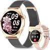 Fitonme Smartwatch Donna, 1.27 TFT Orologio Smartwatch con Chiamate Bluetooth, 2 Cinturini, Cardiofrequenzimetro SpO2 Sonno, 100+ Sport, IP68 Impermeabile Fitness Tracker Smart Watch per iOS Android