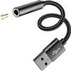 WASRUYI Adattatore USB Jack Aux Cuffie Convertitore 3.5 mm Audio Cavo Per PC PS5 Laptop compatibile per Samsung Cuffia da Microfono Auto Scheda per iPhone Pro