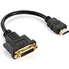 POPPSTAR Spina HDMI a Presa DVI (adattatore 19 pin a 24+1 DVI-D), contatti placcati in oro, cavo 12 cm