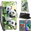 PHINIENLAND Cover per Motorola Moto G54 5G / G54 Power Case PU Pelle Custodia [Kickstand] [Chiusura magnetica] [Slot per Schede], Portafoglio Flip Custodia per Moto G54 5G,Panda