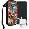 kwmobile Custodia in neoprene con zip per smartphone S - 4,5 - Astuccio portacellulare a sacchetto con cerniera - Borsa verticale - Pop Art multicolore