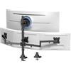 PUTORSEN Supporto per Monitor 4 Schermi fino a 49 Pollici Ultra-Wide & 3x 27 Pollici su Bracci Inferiori, Regolabile in Altezza, VESA 75/100, Nero