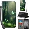 Haninsuze Cover per Huawei P Smart 2019/ Honor 10 Lite Custodia Cover Pelle Libro Portafoglio con Porta Carte Protezione Antiurto Cuoio Flip Case Custodia Cover per Huawei P Smart 2019, Farfalla