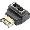 Riertostng 90 Gradi USB 3.0 Tipo E Adattatore, Angolo Destro USB Tipo E Maschio a Femmina Adattatore Interno per Scheda Madre del Computer Collegamento Alta Velocità 5Gbps - Down/B
