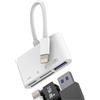 Aksenli Adattatore Lightning a USB Lettore Schede SD(4 in 1)OTG 3.0 Jack Cavo per iPhone 14 Pro Max Fotocamera Micro SD Memoria per Apple MFi Certified Carica per iPad TF Scheda Trasferire Cavetto Connettore