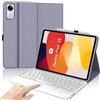 IVEOPPE Cover Tastiera per Xiaomi Redmi Pad SE 11 Pollici 2023 | Keyboard Touchpad Magnetico Staccabile Italiano QWERTY, Custodia Tastiera Senza fili Bluetooth con Portapenna, Viola Grigio
