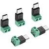 GERUI 4 adattatori USB C a 2 pin, spina senza saldatura, spina di tipo C a 2 pin, adattatore adatto, nessun trasferimento dati, 5 V 3 A, per tablet, fotocamere, giocattoli, piccoli dispositivi