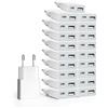 SCHITEC Caricabatterie USB 5V 1A 2Porte USB C + A Spina di Alimentazione Presa di Ricarica Caricatore per iPhone, Sam sung Telefono Cellulare, MP3, eBook Reader (Thickness 1.45cm/20packs)