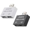 Leehitech Splitter USB Mini Hub USB, 1 a 2 porte USB 2.0, multiporta, adattatore doppio connettore per alimentazione e dati, laptop, MacBook, Mac mini, tastiera non compatibile Carplay