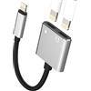 Aksenli Adattatore Doppio Lightning(2 in 1)per iPad 14 13 12 Pro Max per Apple MFi Certified Cuffie Caricatore Cavo Jack Adapter per iPad Headphone Audio Ricarica Cavetto Autoradio accessori Lighting Splitter