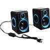 TOGEVAL Mini Altoparlante Portatile per Computer USB 2.0 Microfono, Set da 2 Pezzi in ABS/pu per Ufficio e Auto, Riproduzione Musicale