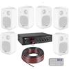 Compaq KIT AUDIO FILODIFFUSIONE BLUETOOTH CON 4 O 6 CASSE AUDIO DA PARETE COMPLETE DI STAFFE (6 CASSE BIANCHE)