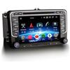 Erisin 7 pollici 8-Core 4GB+64GB Android 16 Autoradio Bluetooth GPS Navigatore per VW Golf 5/6 Passat B6 Polo Tiguan Touran Caddy T5 Seat Skoda CarPlay Android Auto WiFi 4G DSP DAB+ RDS DVD Canbus OPS