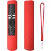 THLMT Custodia per telecomando compatibile con Xiaomi XMRM-ML, telecomando TV Custodia in silicone antiurto per pelle di ricambio con cordino (solo custodia) (Rosso)