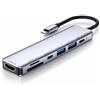Generisch Adattatore multiporta USB-C Hub 7 in 1 - 4 K @ 30 Hz HDMI, USB 3.0, USB 2.0, 100 W PD, lettore di schede SD/TF - Docking station USB-C per dispositivi MacBook Pro/Air, Chromebook, Dell, HP & Type-C