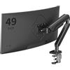 Pholiten Braccio monitor regolabile in altezza per schermi piatti e 45, VESA 75 x 75/100 x 100, portata 15 kg, regolazione della molla a gas