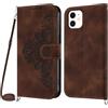 Netany Cover per iPhone 12 Mini con Cordino, Flip Portafoglio Custodia in Pelle, [2 Porta Carte][Chiusura Magnetica],Custodia Libro Antiurto Cover con Laccio per iPhone 12 Mini (5,4 Pollici) (Marrone)