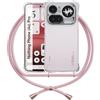 ANFAIRLACE Cover Cordino Compatibile con Nothing Phone 4a Pro, Custodia Trasparente TPU Morbido Silicone Laccio Chiaro Case, Rosa