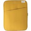 KIXZSAZ Custodia per tablet Custodia per laptop Borsa a mano Stile semplice per notebook Chiusura con cerniera Mouse Organizzatore Ufficio, Giallo 13.3-14 pollici