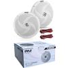 Generico KIT SET PER PYLE PLMRS8W, 2 altoparlanti full range a 2 vie, nautici, marini, 8 23,9 cm 239 mm, 160 watt rms 320 watt max, 4 ohm, impermeabili, barca, bianchi, a coppia + cavi omaggio