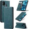 SLWYF Cover Compatible con Samsung Galaxy M31, Retro Flip Caso in PU Pelle Premium Portafoglio Custodia Resistente Protezione Chiusura Magnetica Case per Samsung Galaxy M31 - Blu verde