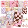 Kaciola 12 inserti in cartoncino per e-reader e 50 adesivi per album di ritagli per custodia trasparente, 17,5 x 12,2 cm, copertina posteriore per e-reader a tema libroglie, accessori decorativi per