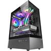 Mars Gaming MC-XO, Case Gaming ATX, Doppio Vetro Temperato Continuo a 90°, Ventola FRGB 12cm, Sistema di Raffreddamento SIDECOOL, Semitower Design a Doppia Camera, Ampia Capacità Interna, Nero