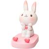 Didiseaon Supporto per Smartphone a Forma di Coniglio in Resina Rosa, Porta Cellulare da Tavolo Base Piatta, Stand Telefono Scrivania Carino e Decorativo