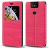Shantime Custodia Flip in Pelle PU con Finestra Visibile e Chiusura Magnetica Invisibile Compatibile con Asus Zenfone 6 ZS630KL, Protezione Totale (Rosa)