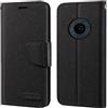 Shantime Custodia Flip in Tessuto Oxford e Pelle PU Compatibile con Nokia 110 4G 2023, Cover Protettiva con Chiusura Magnetica e Tasche per Carte (Nero)